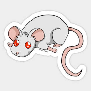 A little Mousie - White Red Eyes Sticker